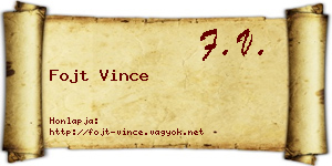 Fojt Vince névjegykártya